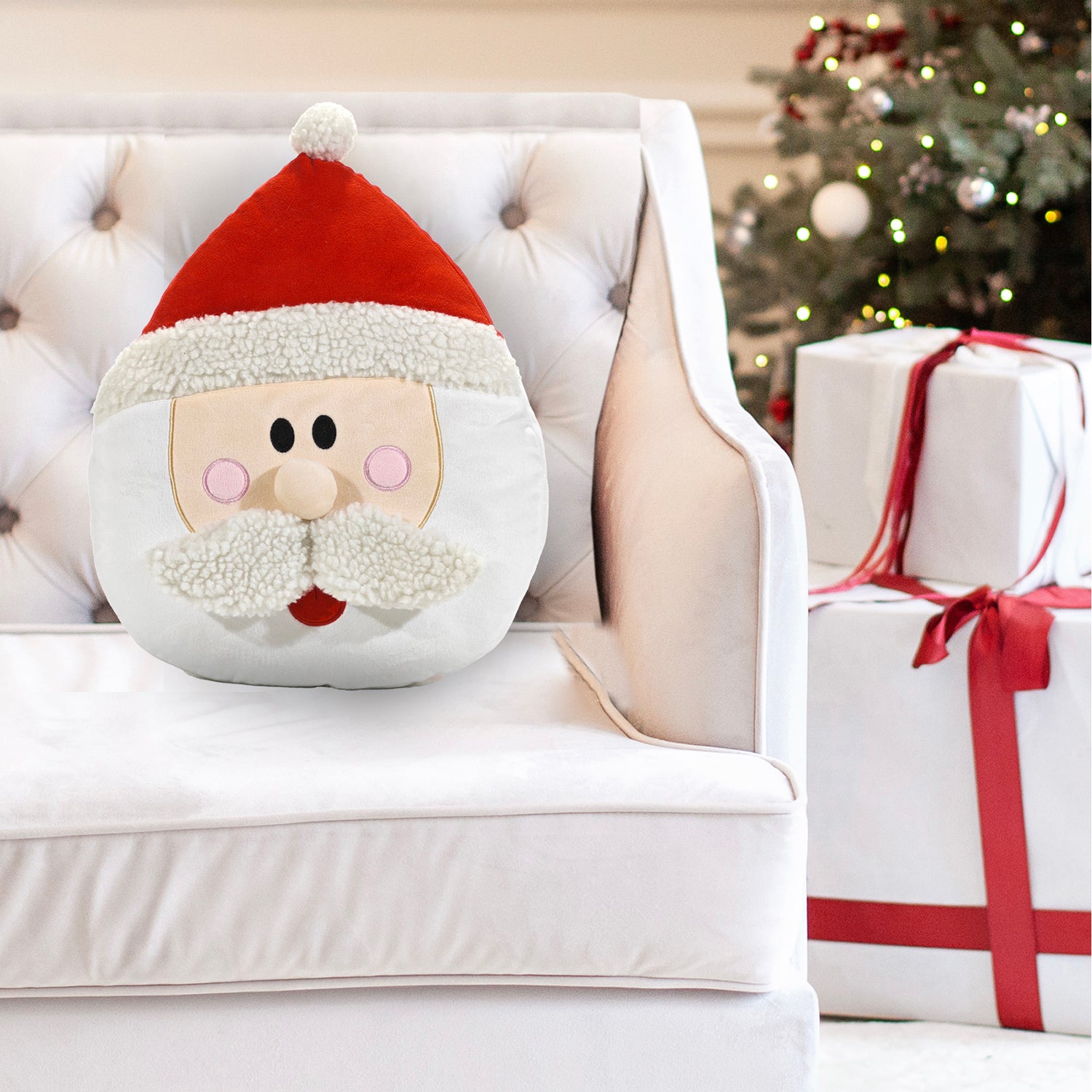 VESTIAMO CASA GRAN NATALE - Cuscino Natalizio Decorativo Babbo Natale e Palline